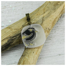 Load image into Gallery viewer, Small Frosted Pendant with Black Bird
