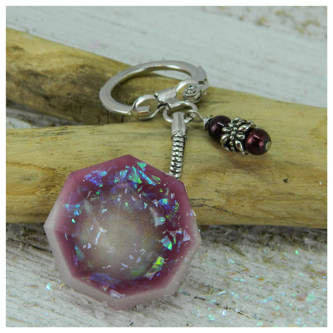 Purple & Frost Diamond Keychain