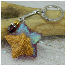 Load image into Gallery viewer, Star Keychain in Shades of Purple
