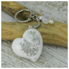 Load image into Gallery viewer, Heart Keychain in White
