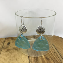 Load image into Gallery viewer, Aqua Triangular Drop Water Earrings
