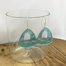 Load image into Gallery viewer, Triangular Aqua Water Earrings
