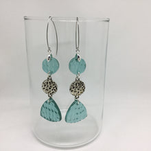 Load image into Gallery viewer, Textured Drop Earrings in Aqua
