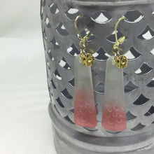 Load image into Gallery viewer, Resin Earrings in Peach &amp; White
