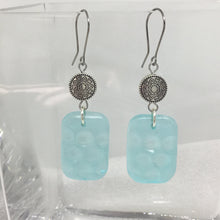 Load image into Gallery viewer, Beaded Rectangular Water Earrings in Aqua
