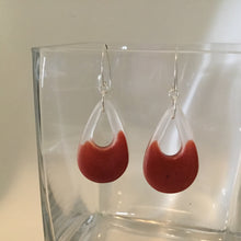Load image into Gallery viewer, Teardrop Burgundy and Silver Earrings
